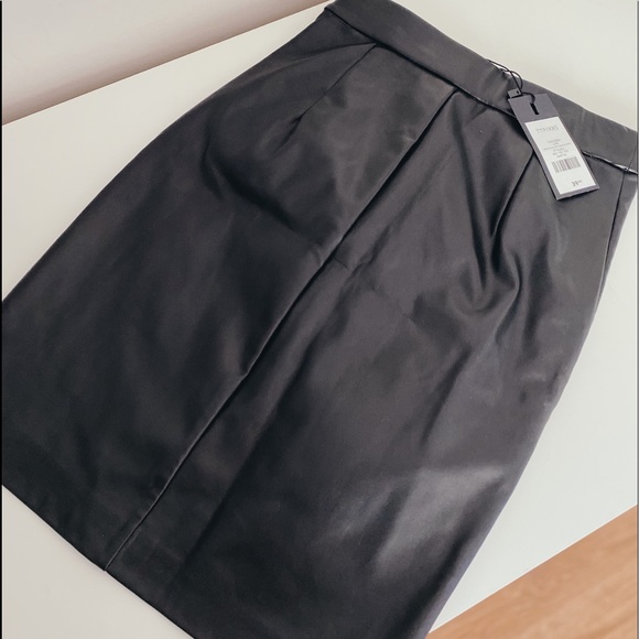 DYNAMITE Faux Leather Bodycon Midi Wrap Skirt - Picture 5 of 5
